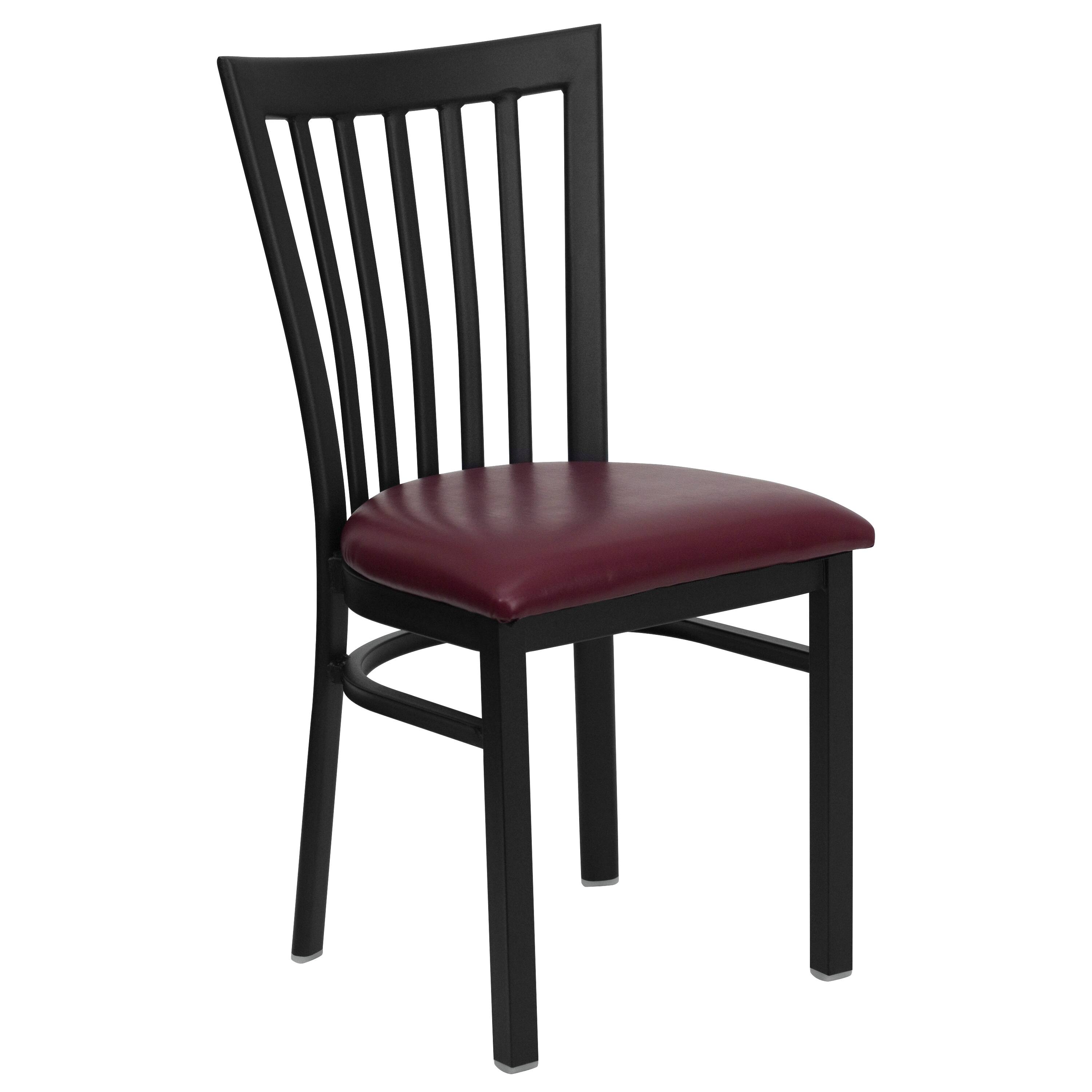 Burgundy Vinyl Seat/Black Metal Frame