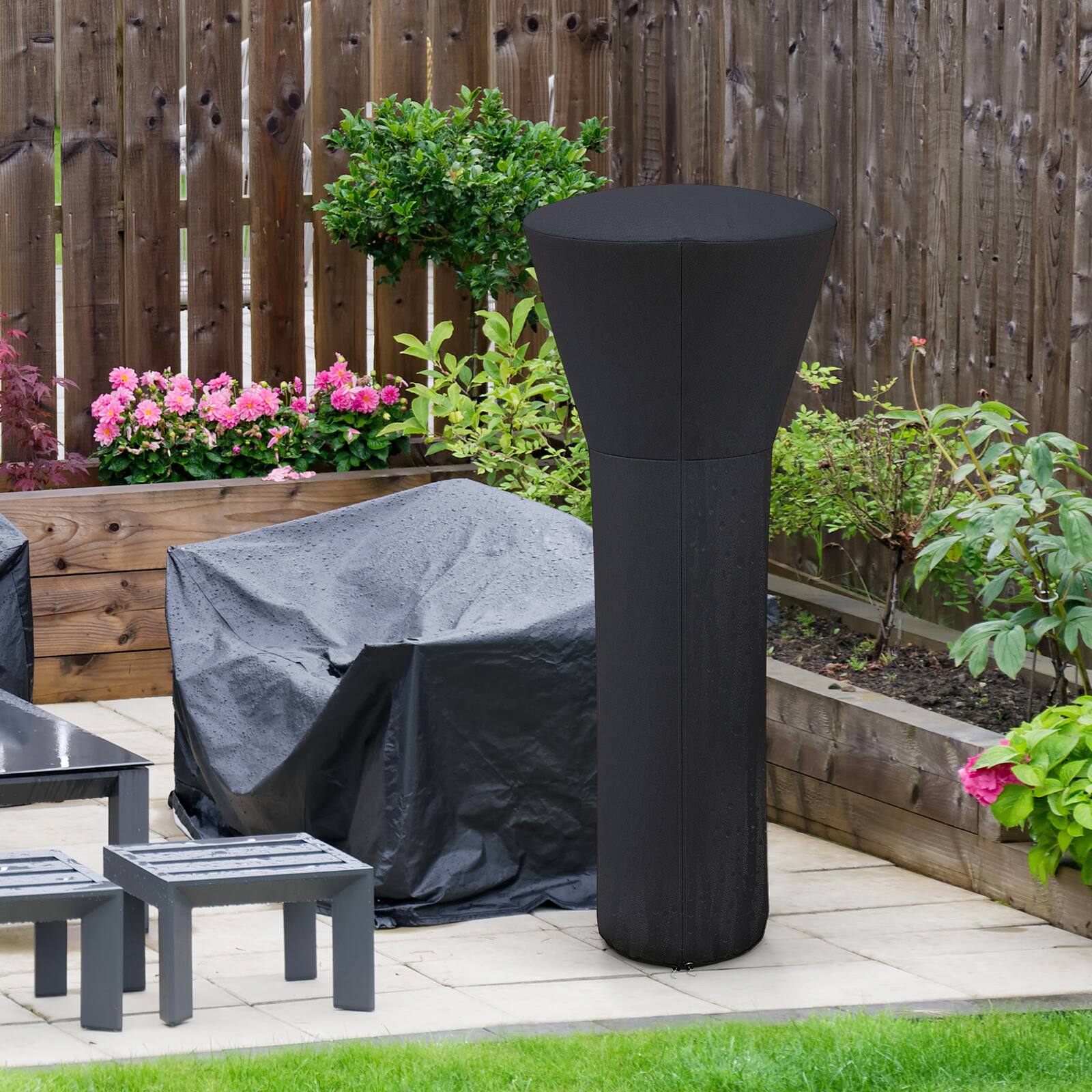 Alt View 1. Costway - Costway Patio Standing Propane Heater Cover Waterproof W/Zipper and Bag - Black.