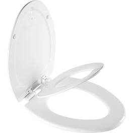 BEMIS - Mayfair NextStep2 Child/Adult Elongated Toilet Seat Seat Fastening System, EasyClean, WhisperClose - White