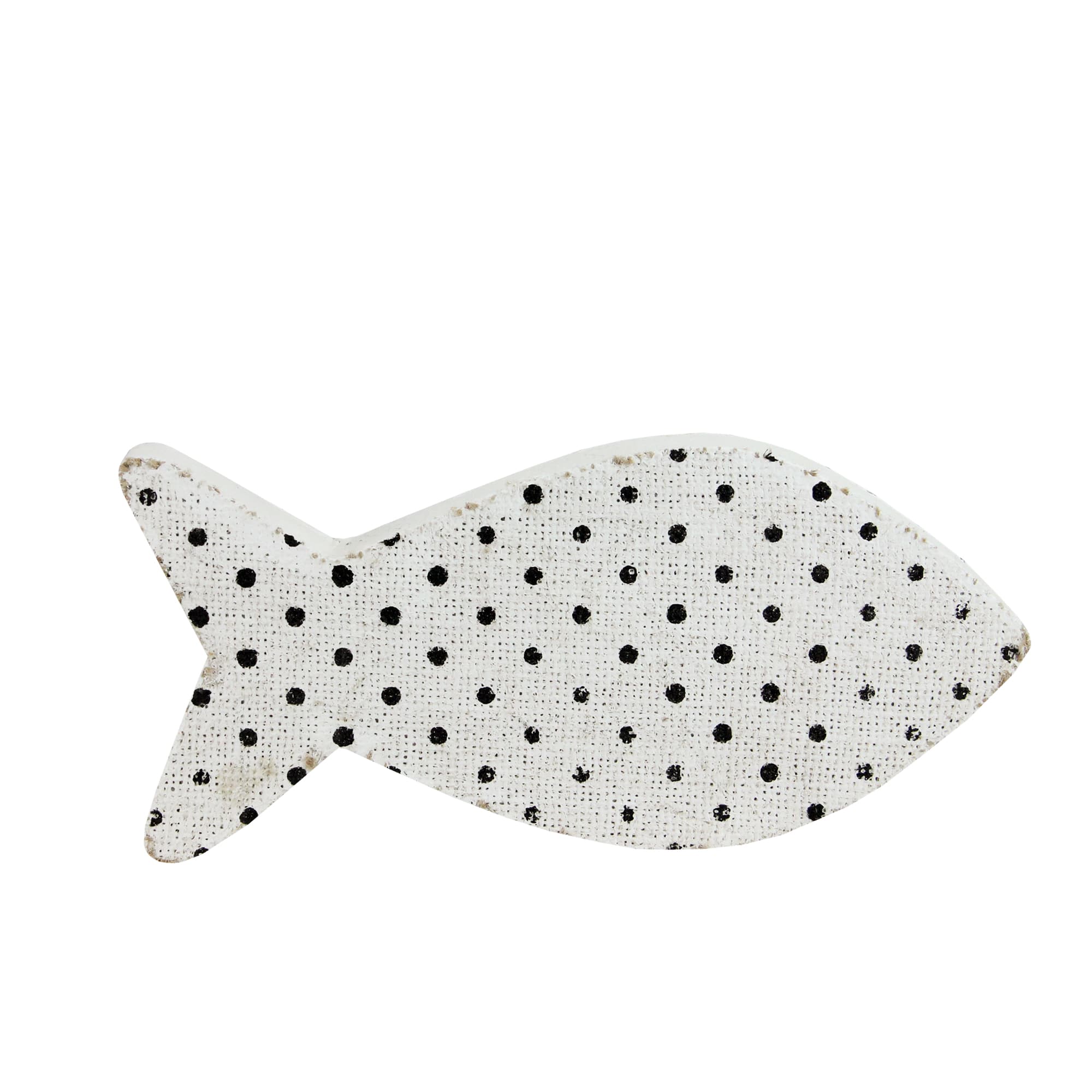 Northlight - Cape Cod Inspired Polka Dot Fish Decoration - 10” - and Black - White