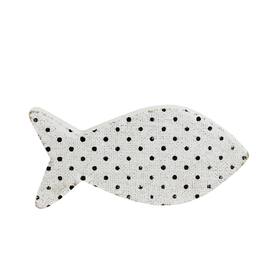 Northlight - Cape Cod Inspired Polka Dot Fish Decoration - 10” - and Black - White
