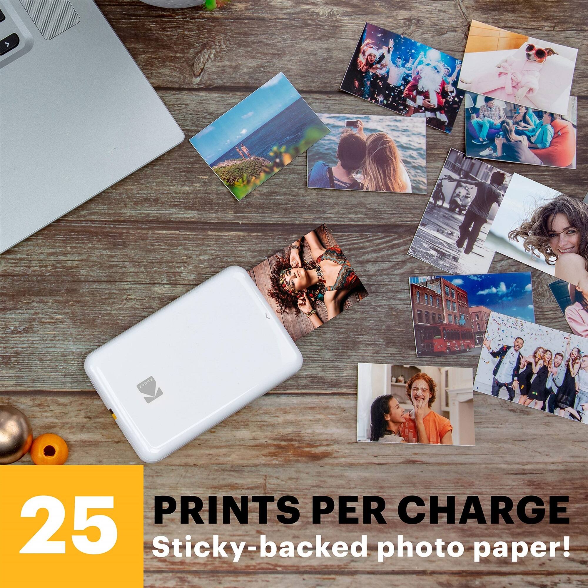 25 PRINTS PER CHARGE Sticky-backed photo paper!