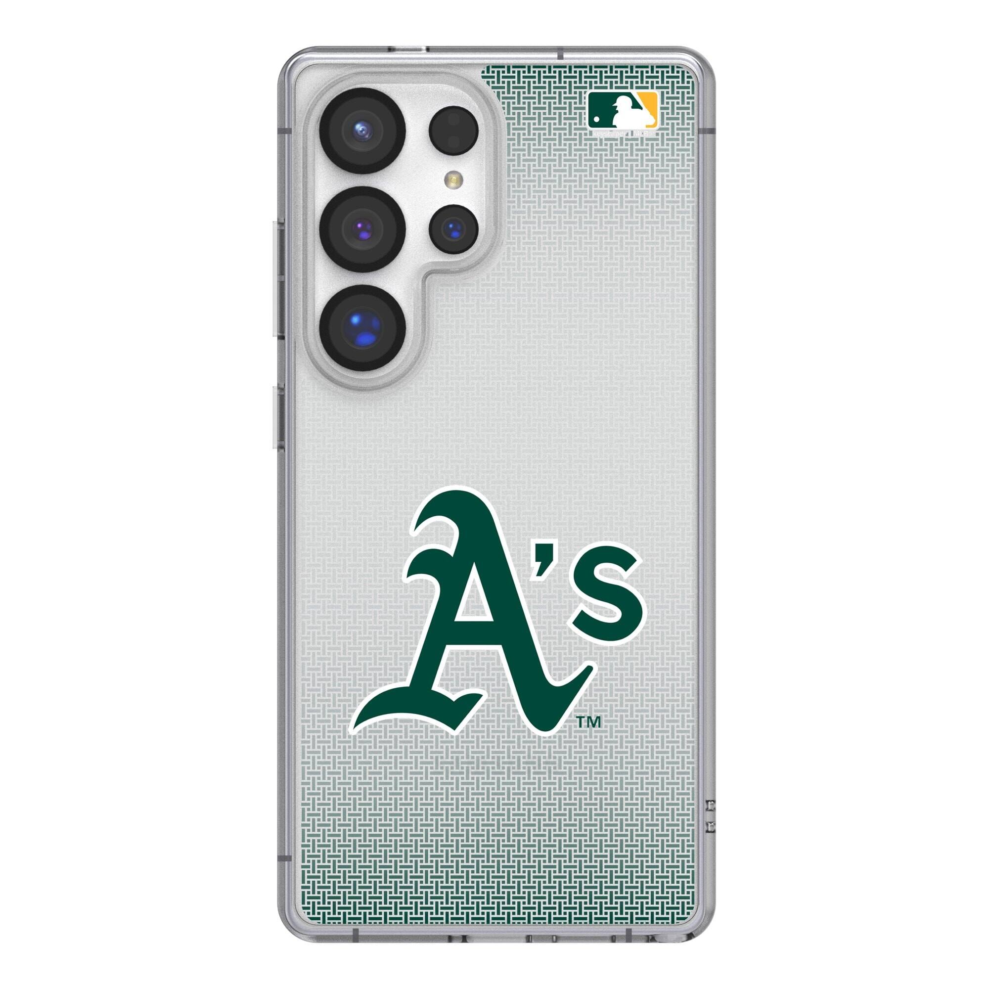 Front. Keyscaper - Athletics Linen Logo Galaxy Clear Case - S24 - Multicolor.