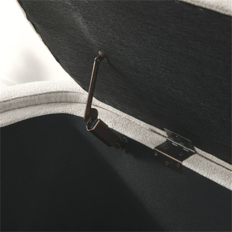 Alt View 5. HTUTWOO - Linen Fabric Upholstered Bench for Entryway & Bedroom - Large Storage Space Ottoman Bench - 51.5'' x 20.5'' x 17'' - White.