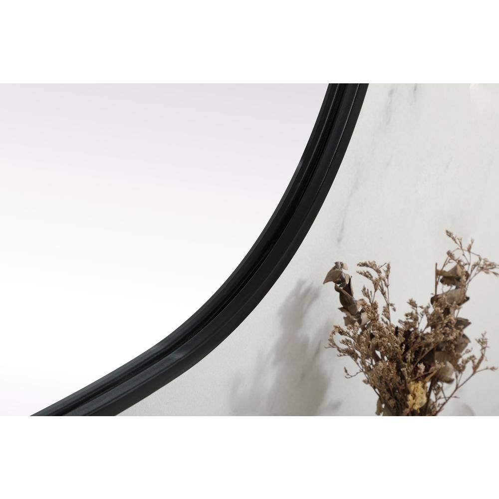 Alt View 2. Elegant Decor - Metal Frame Oval Mirror 27x36 Inch in Black - Black.