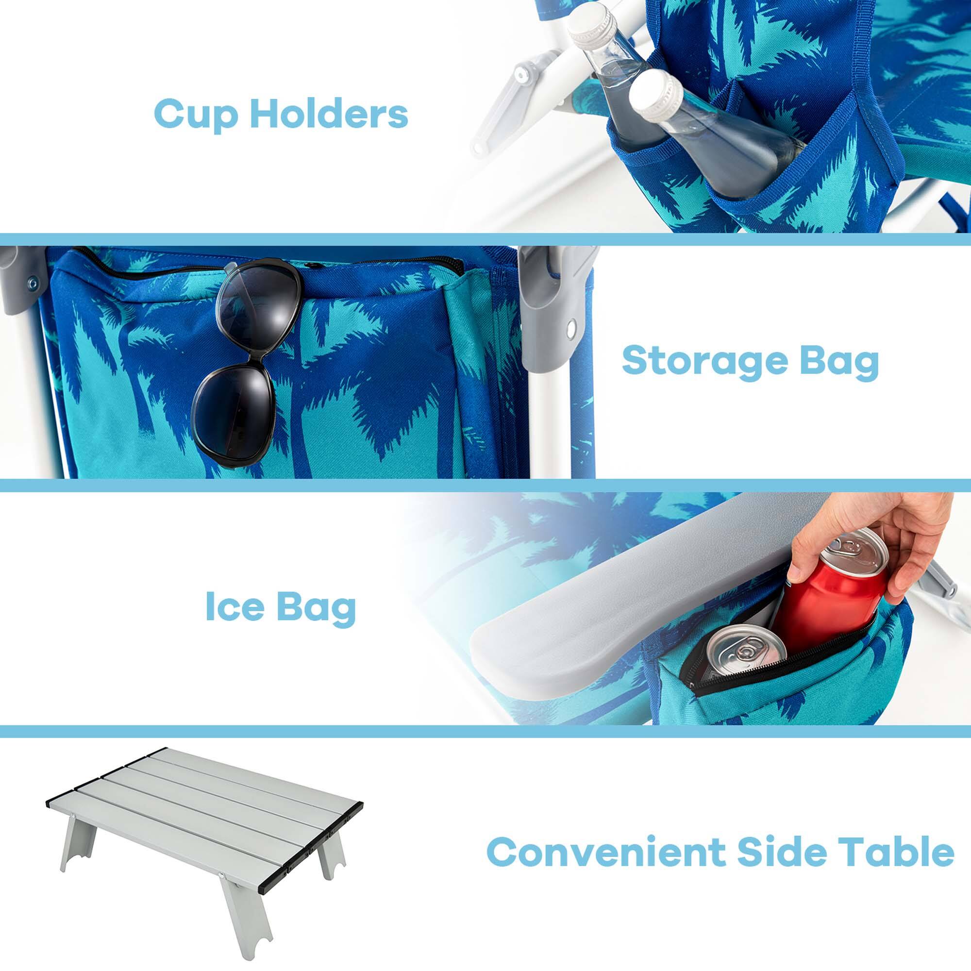 Cup Holders, Storage Bag, Ice Bag, Convenient Side Table