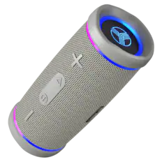Front. TREBLAB - HD77 Premium Bluetooth Portable Speaker with Impactful Bass, 30W Portable Wireless Audio, 20H Battery, IPX7 Waterproof - Grey.