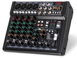 Pyle - PMX408ST 8-Channel Bluetooth Studio Mixer - Black