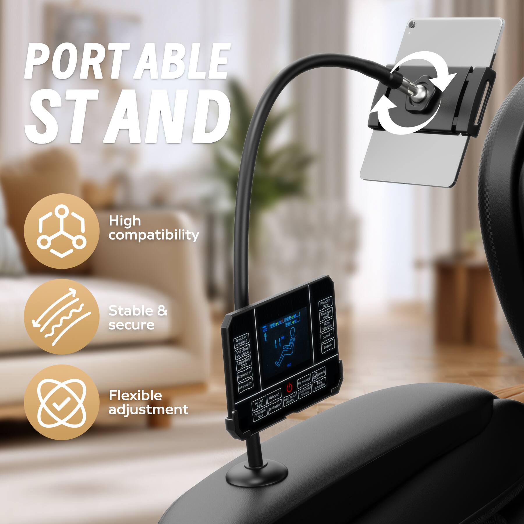 PORTABLE STAND

- High compatibility
- Stable & secure
- Flexible adjustment