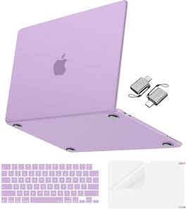 mosiso - Case for MacBook Neo 13 inch 2026 Model A3404, Fingerprints-Resistant Hard Shell&Keyboard Cover&Screen Film&Type C - Purple
