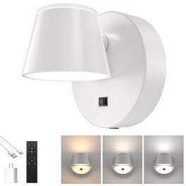 TECH SAFARI - Operated Wall Lights Set Of Two Led Rechargeable Sconce With mah cct And Dimmable Magnetic Rotation Cordles - White 1 PC Battery operated