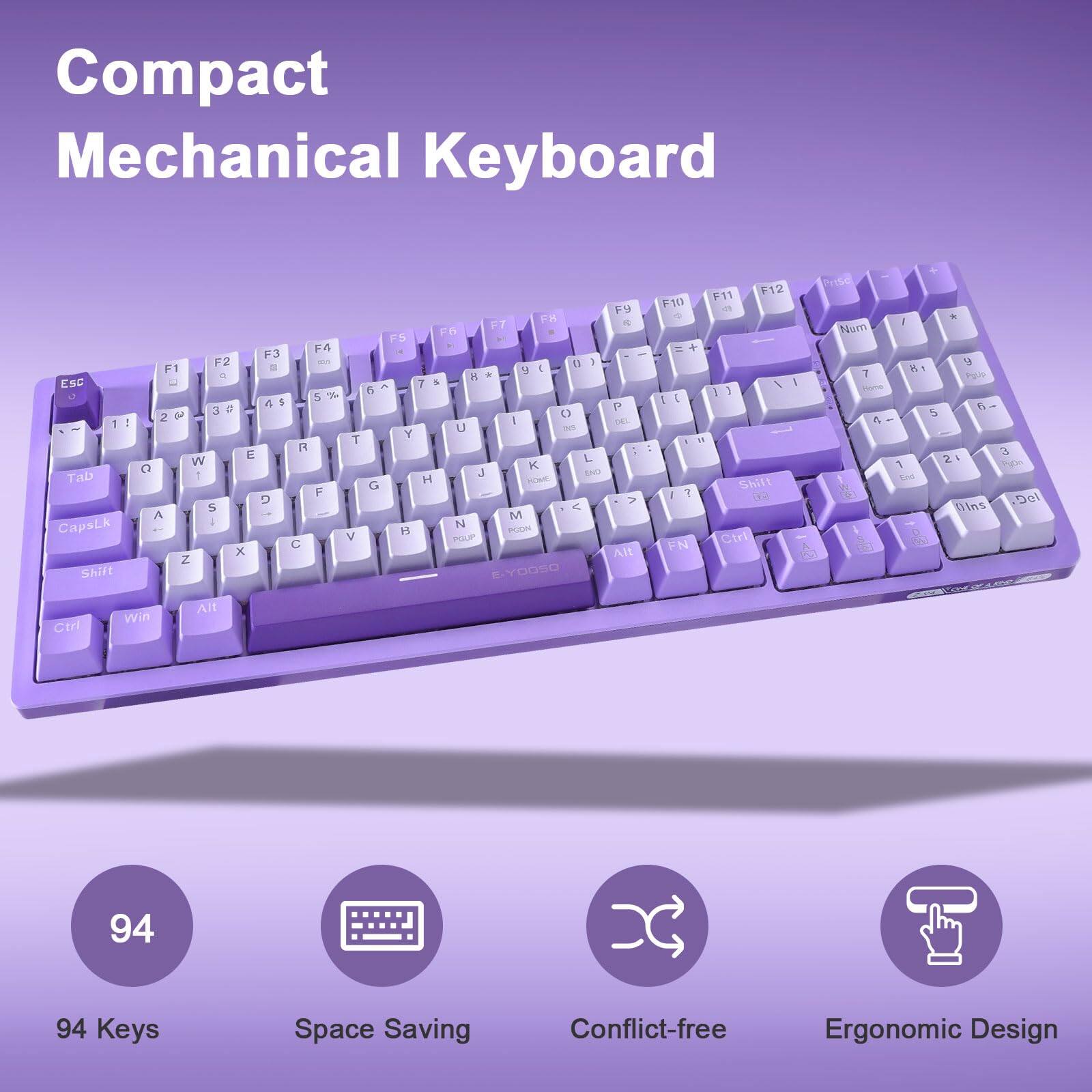 Compact Mechanical Keyboard

94 Keys
Space Saving
Conflict-free
Ergonomic Design