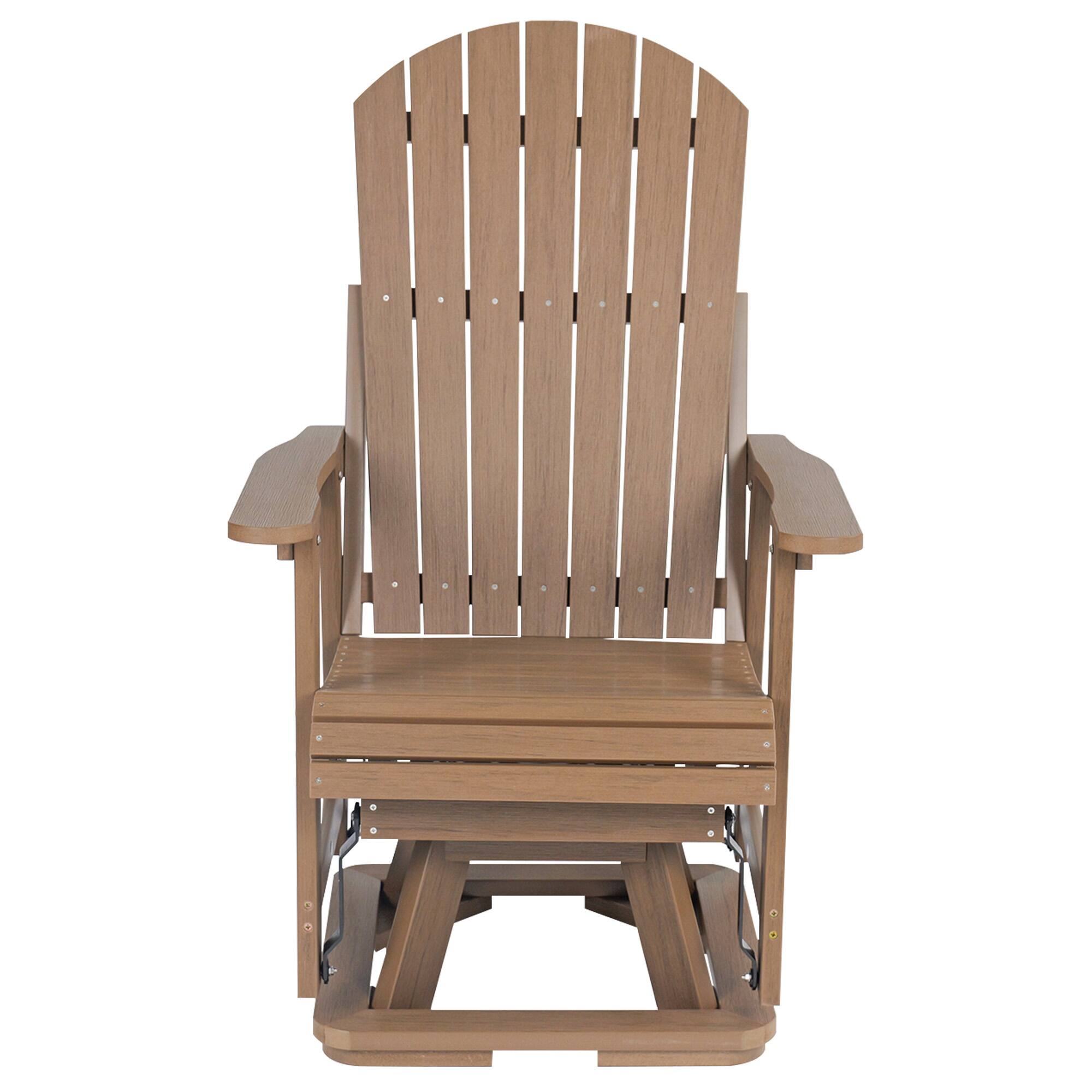 Alt View 4. Fortune Candy - HIPS Swivel Patio Glider, Poly Lumber Weather Resistant Outdoor Chair, for Patio, Porch, Yard - Brown.