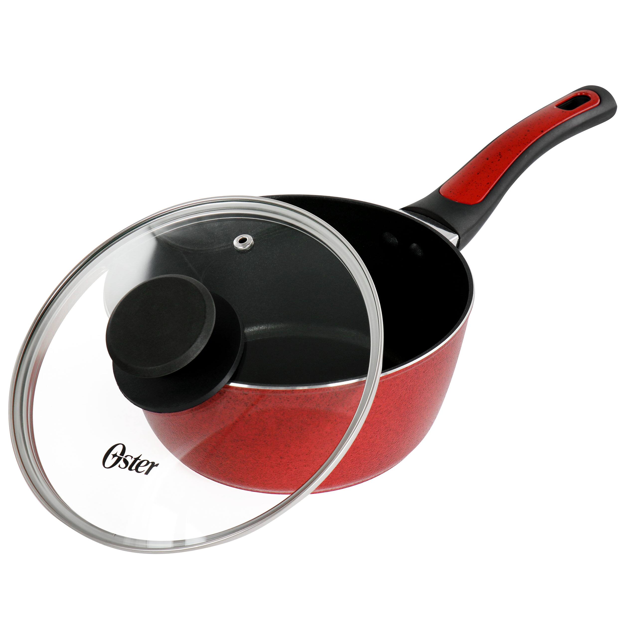 Alt View 2. Gibson - Oster Claybon 7 Piece Non Stick Aluminum Cookware Set in Red - Red.