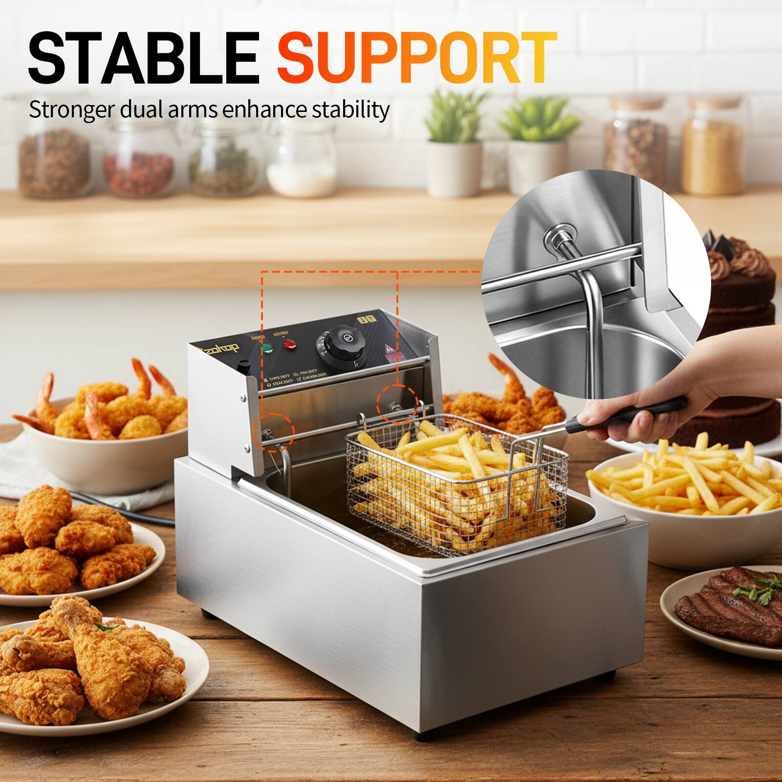 STABLE SUPPORT  
Stronger dual arms enhance stability