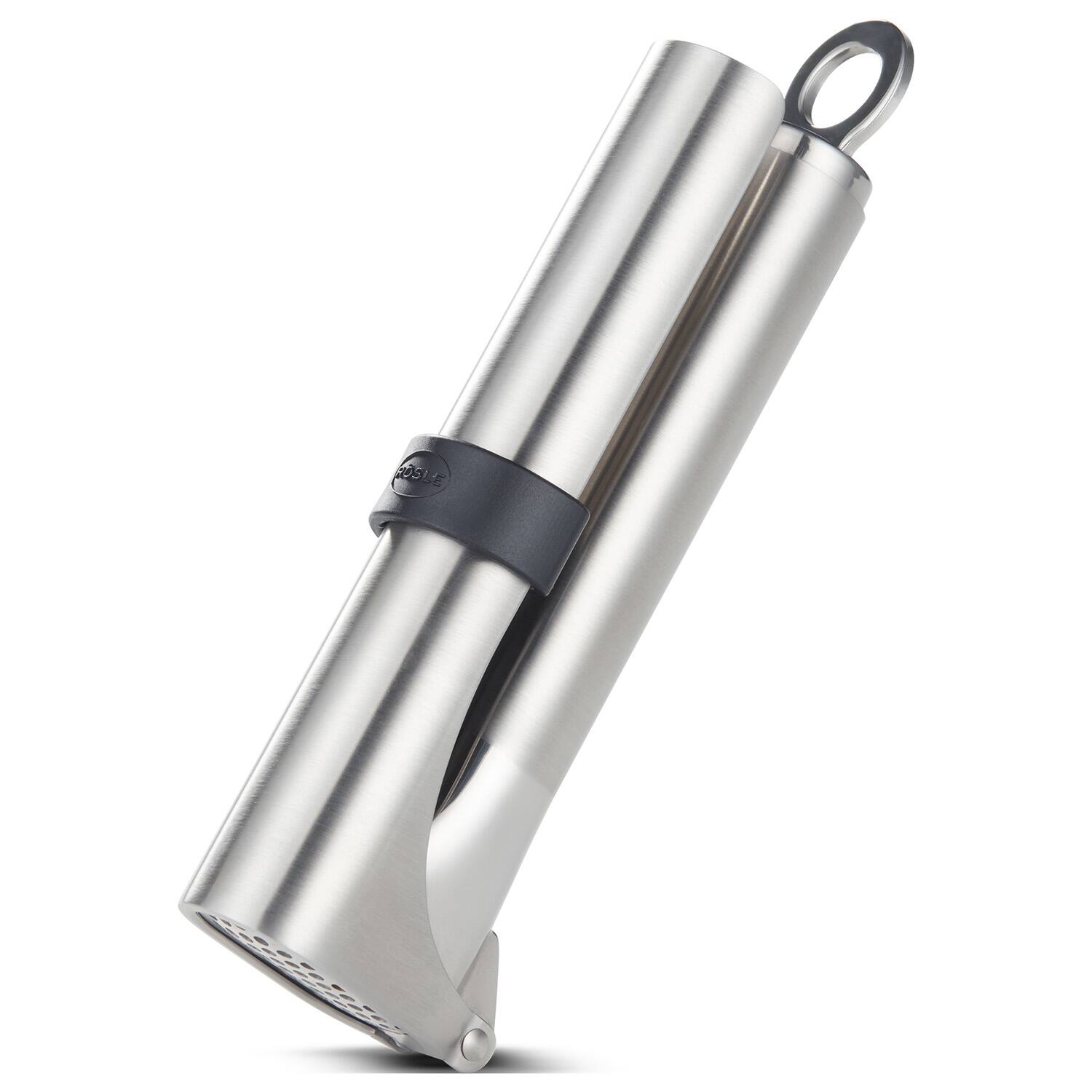 Front. Rosle - Stainless Steel Slim Mincing Garlic Press - Silver.