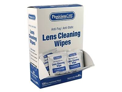 Physicians CARE  
Anti-Fog | Anti-Static  
Lens Cleaning Wipes  

100 Pre-moistened Wipes  

Made in the USA