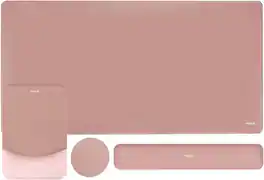 mosiso - Keyboard Mouse Pad Set, 4in1 Large Gaming Mouse Pad+Keyboard Wrist Rest+Mouse Wrist Rest+Coaster (35.43 x 15.75 inch) - Salmon Pink