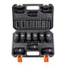 VEVOR - 1/2" Drive Impact Socket Set, 9 Piece Deep Socket Set Metric 29-38mm, 6 Point Cr-Mo Alloy Steel for Auto Repair - Black