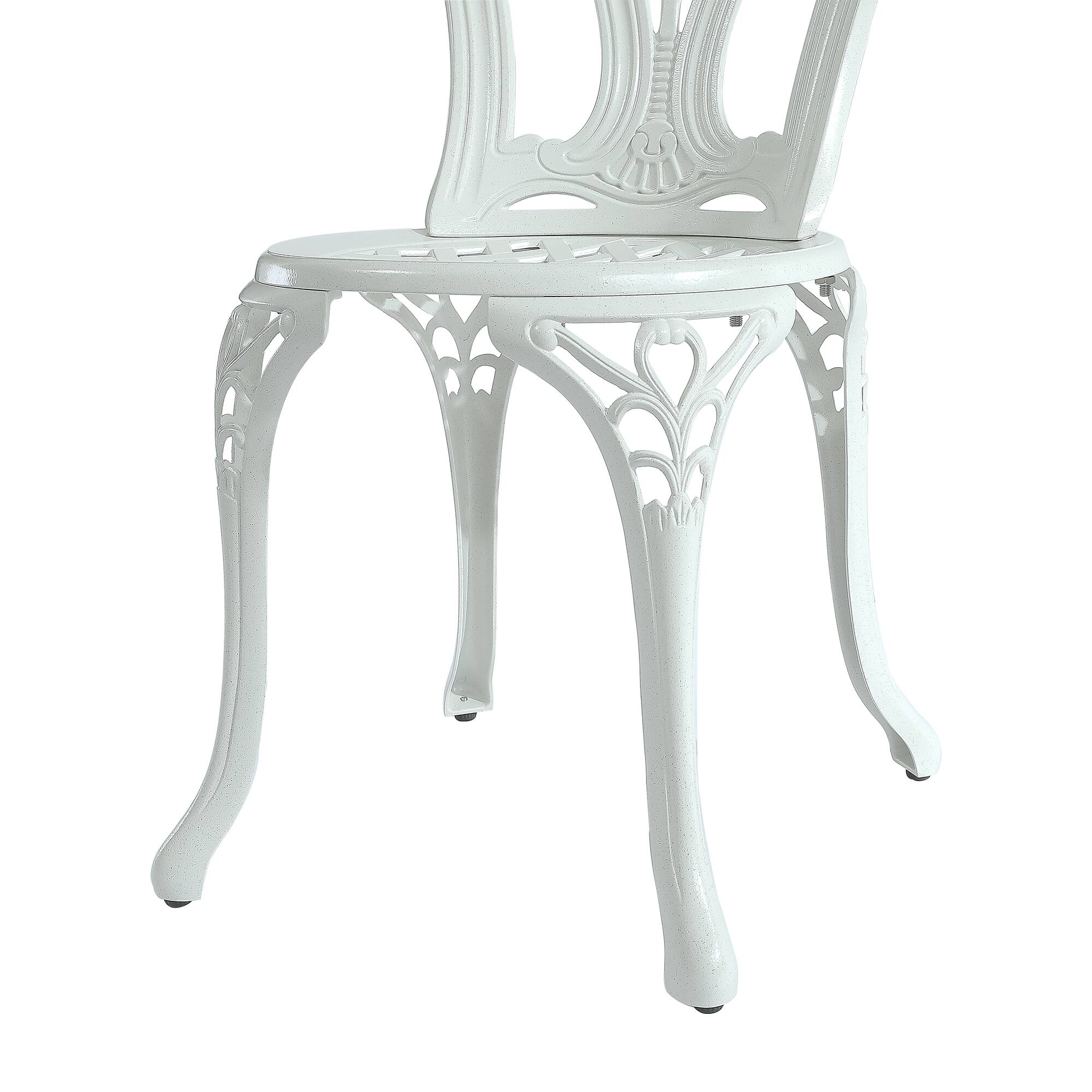 Alt View 7. Mondawe - 3-Piece Cast Aluminum Bistro Set - White.