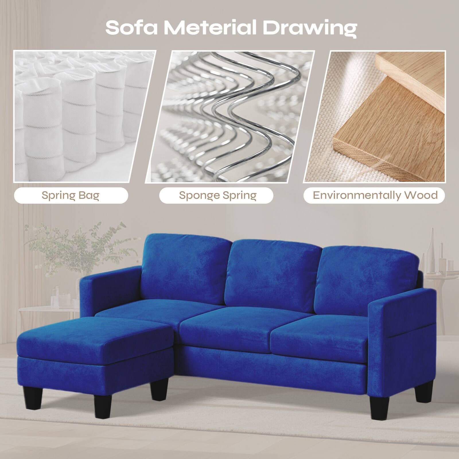Sofa Material Drawing

- Spring Bag
- Sponge Spring
- Environmentally Wood
