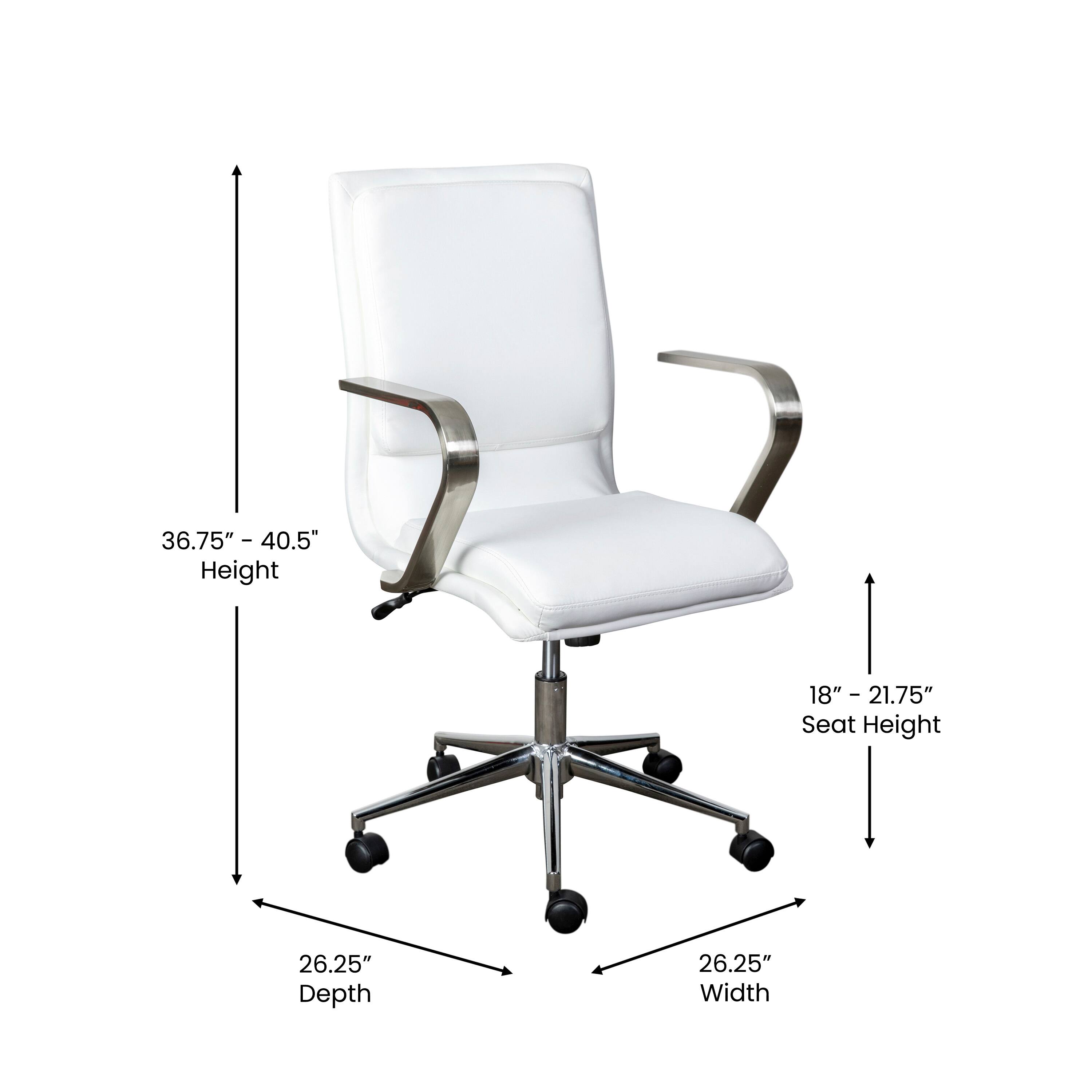 6.75" - 40.5" Height  
18" - 21.75" Seat Height  
26.25" Depth  
26.25" Width