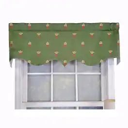 RLF Home - Modern Design Classic Flower Pot Regal Style Window Valance 50" x 17" - Emerald