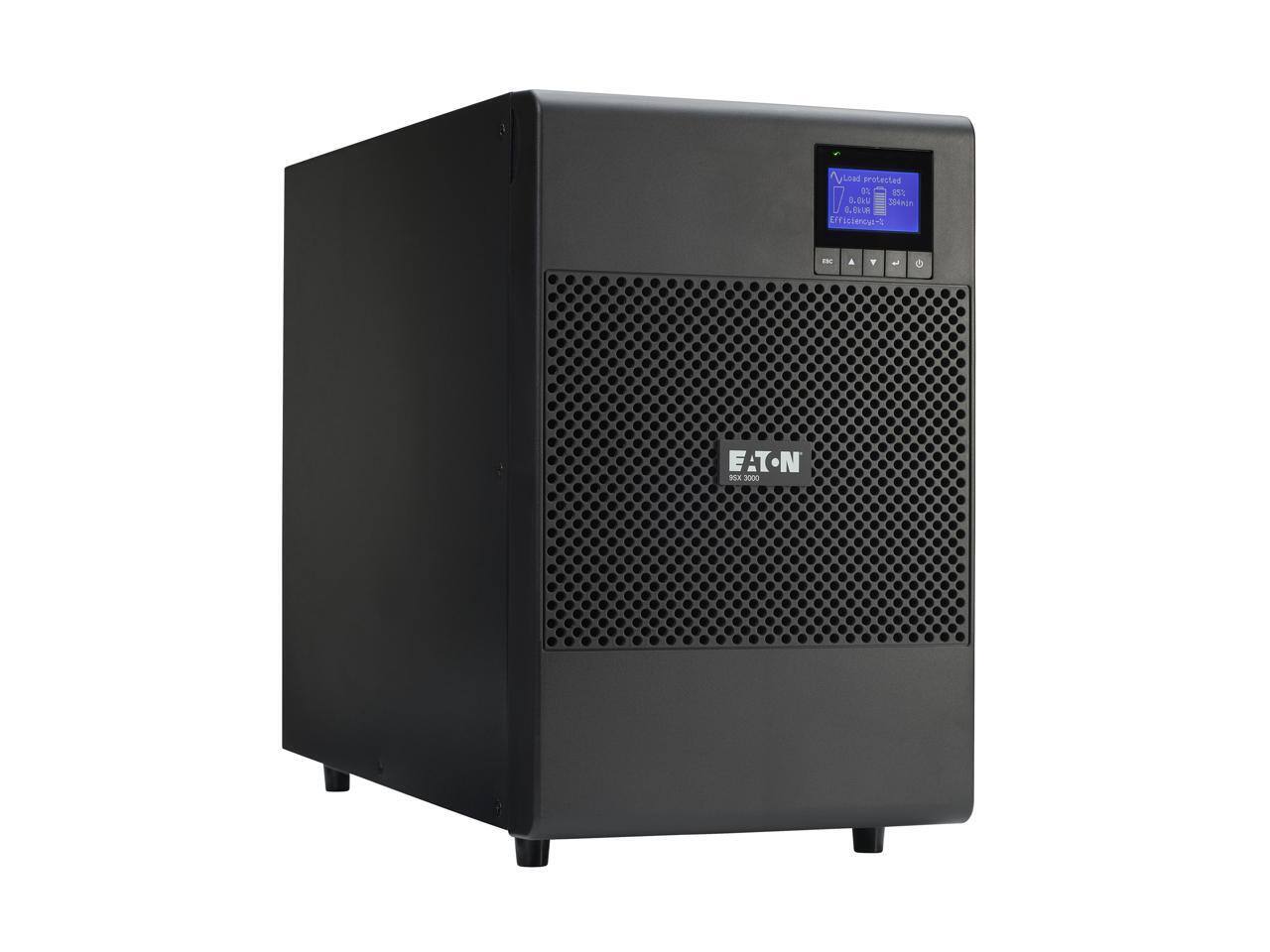 Load protected  
0%  
0.00kVA  
0.00kW  
0.00A  
384V  
Efficiency: 94%  
EATON  
9kVA 3000