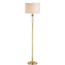 Jonathan Y - Adalyn 61" Crystal / Metal LED Floor Lamp - Clear/Brass Gold