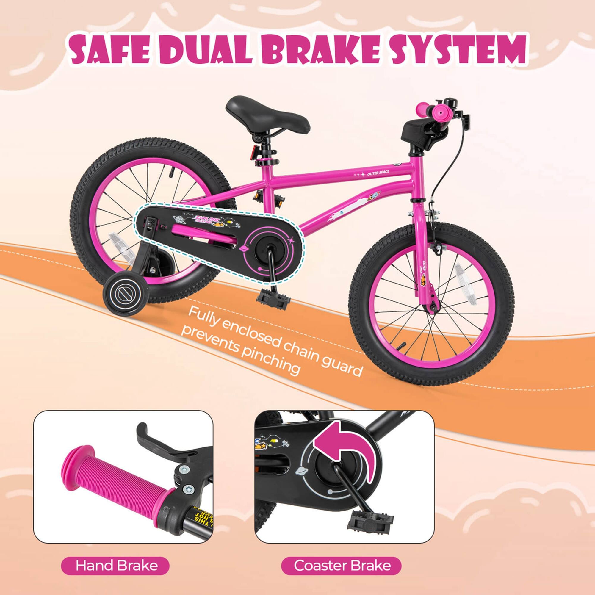 SAFE DUAL BRAKE SYSTEM

Fully enclosed chain guard prevents pinching

Hand Brake

Coaster Brake