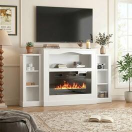 Circus Cirle - 76" Wide Electric Fireplace TV Stand - White