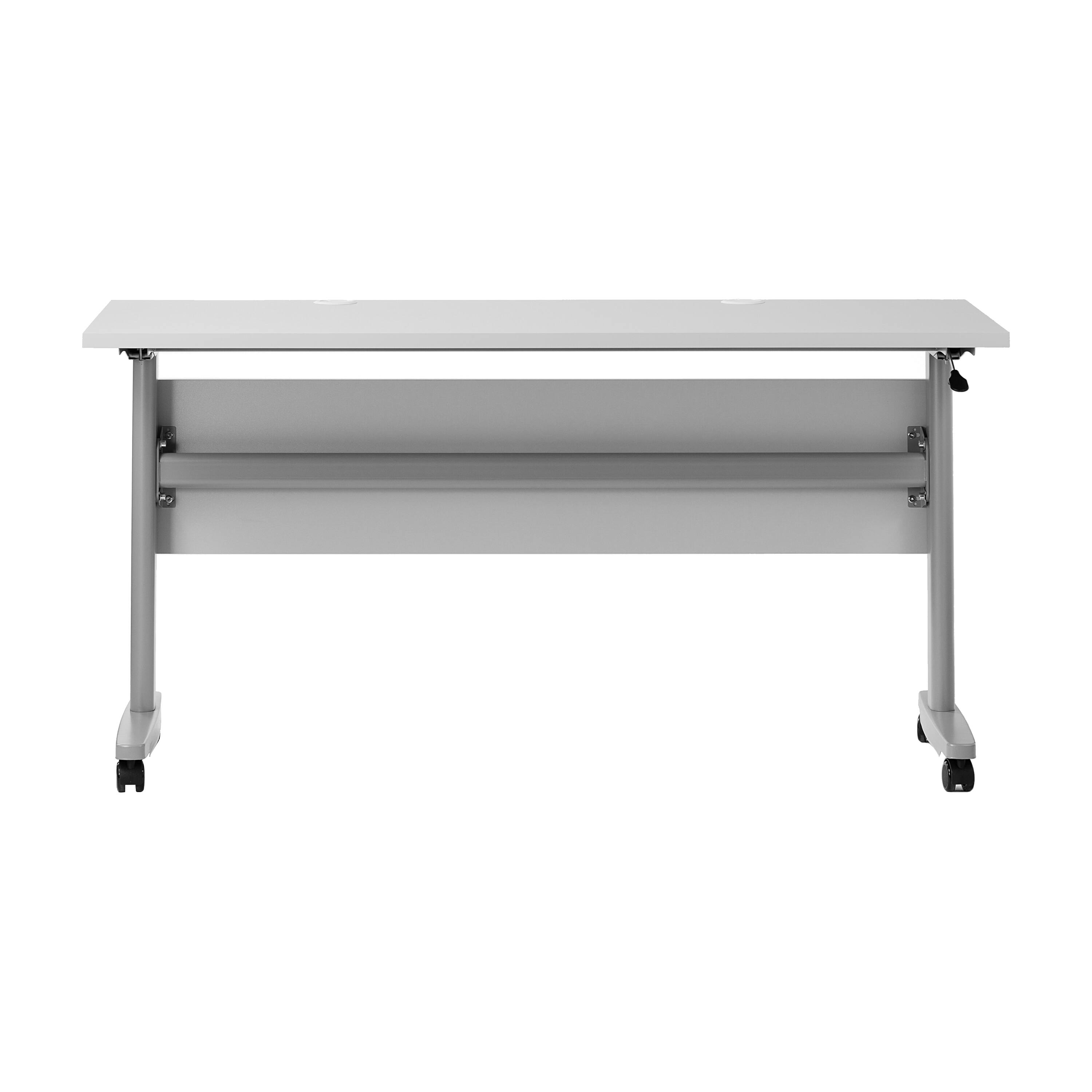 Alt View 7. Emma + Oliver - Hahn Heavy-Duty Flip Top Training Table with Nesting Design, Privacy Panel, T-Legs, Tabletop, Metal Frame - Gray Top/Gray Frame.