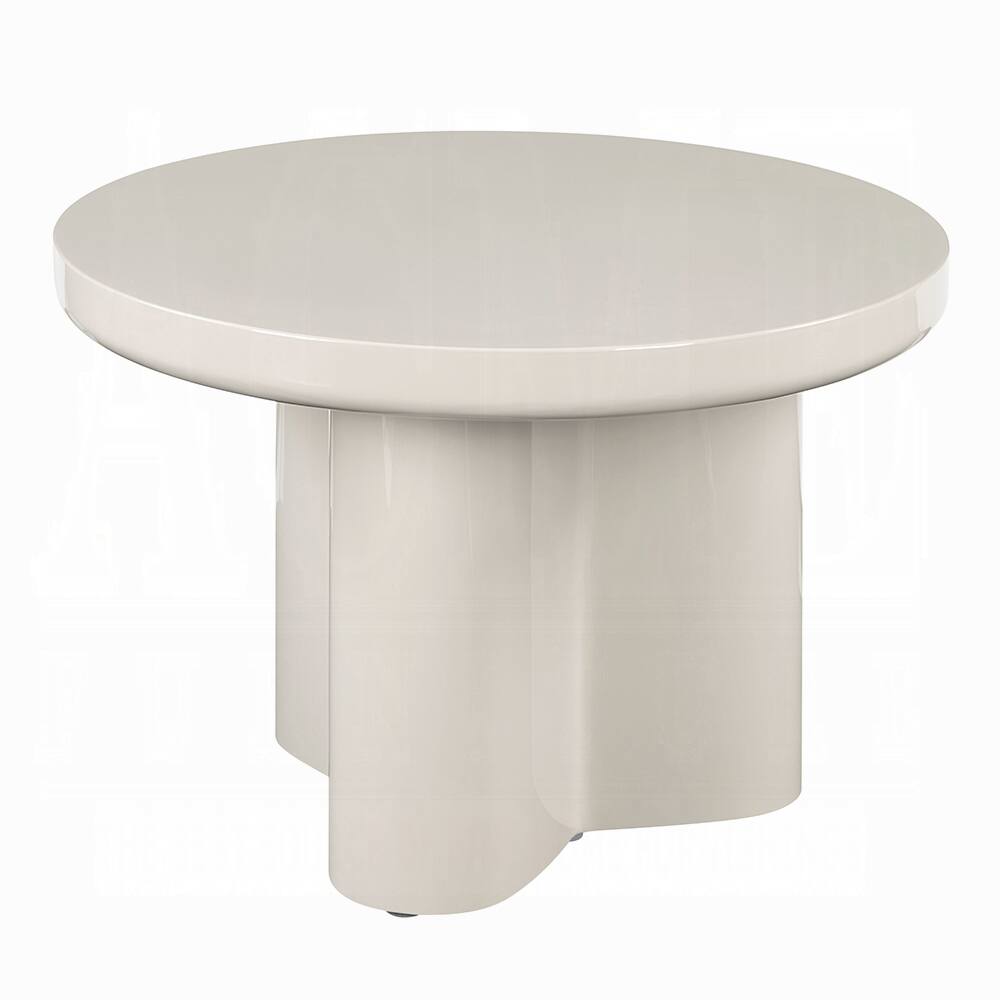 Alt View 2. Manhattan Lane - Jeny Side End Table, 24 Inch Round Top with Pedestal Base - Light Gray.