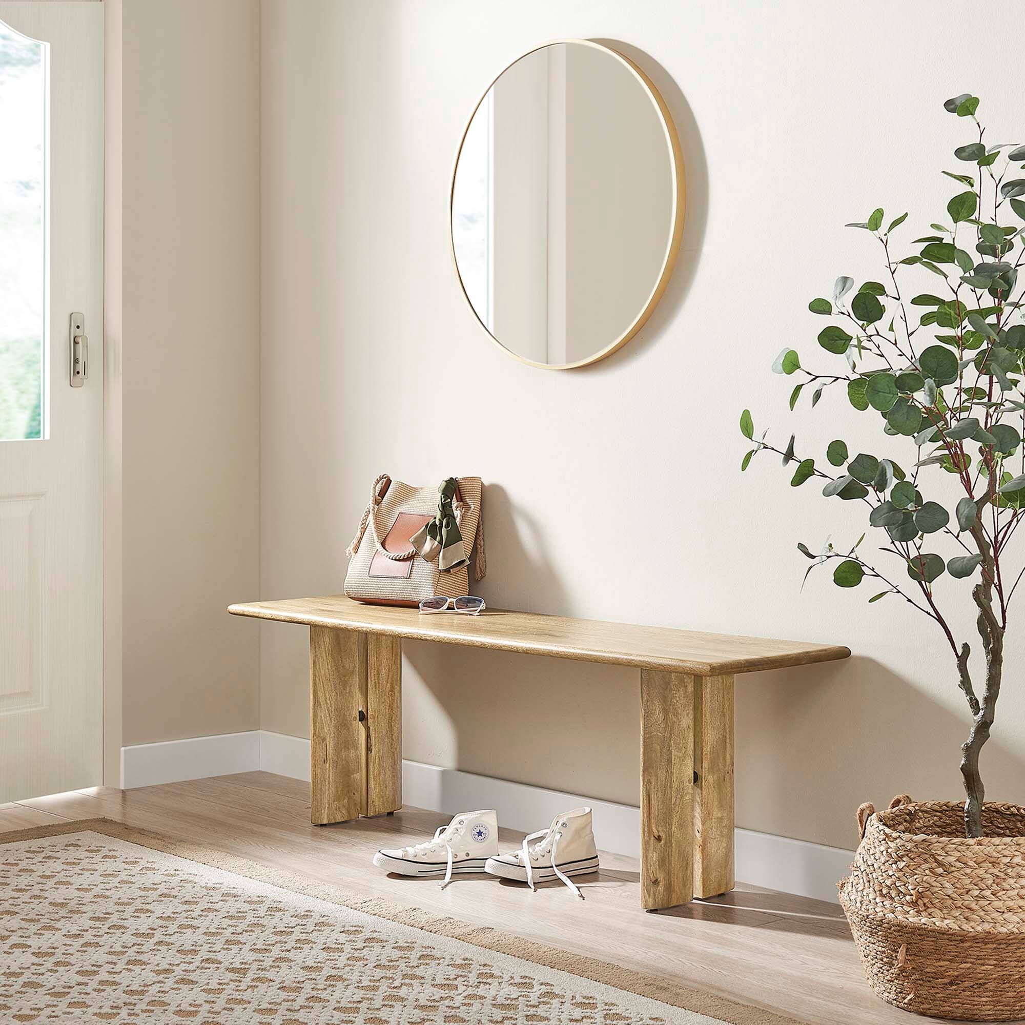 Alt View 4. Modway - Amistad 58" Wood Bench by Modway - Brown.