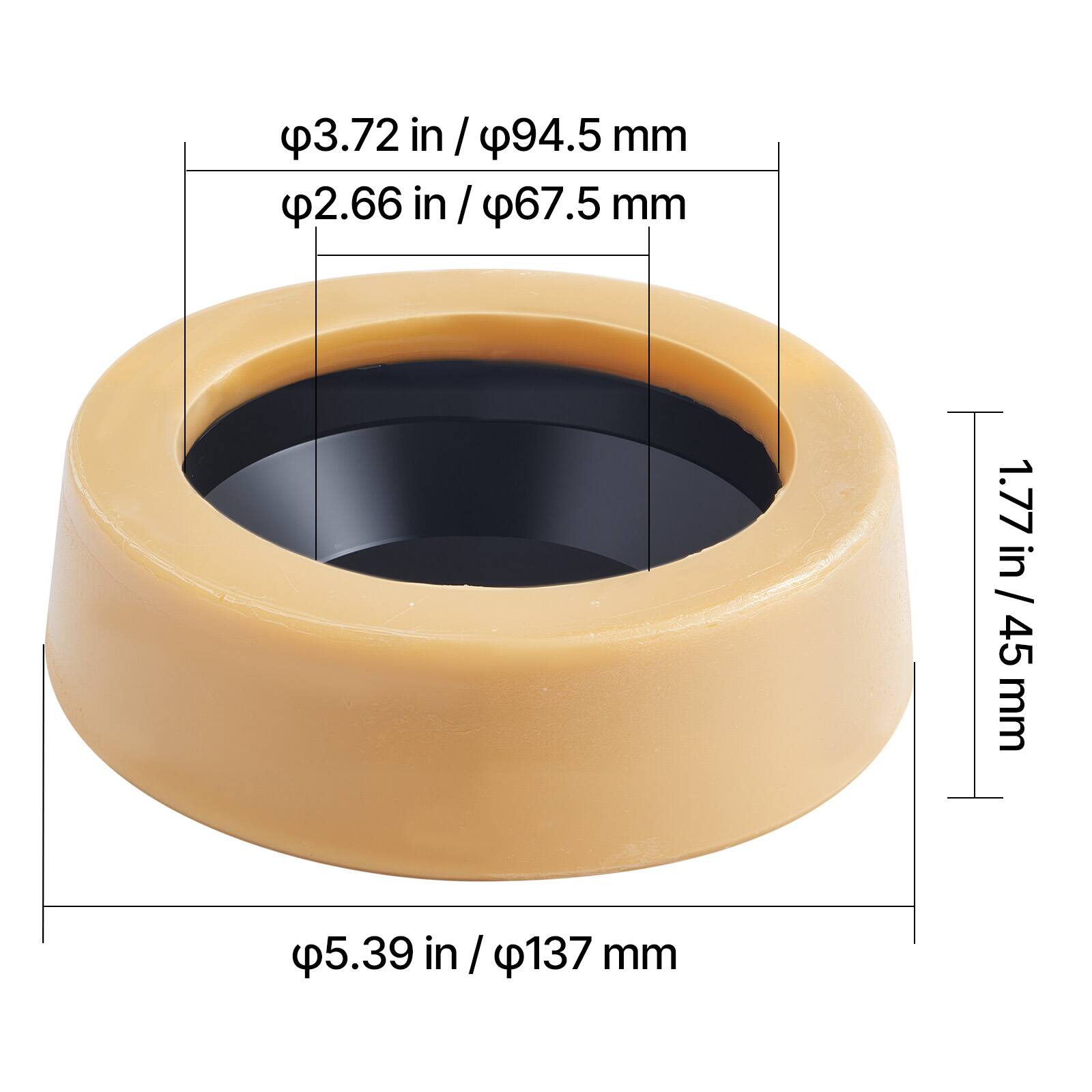- φ3.72 in / φ94.5 mm
- φ2.66 in / φ67.5 mm
- 1.77 in / 45 mm
- φ5.39 in / φ137 mm
