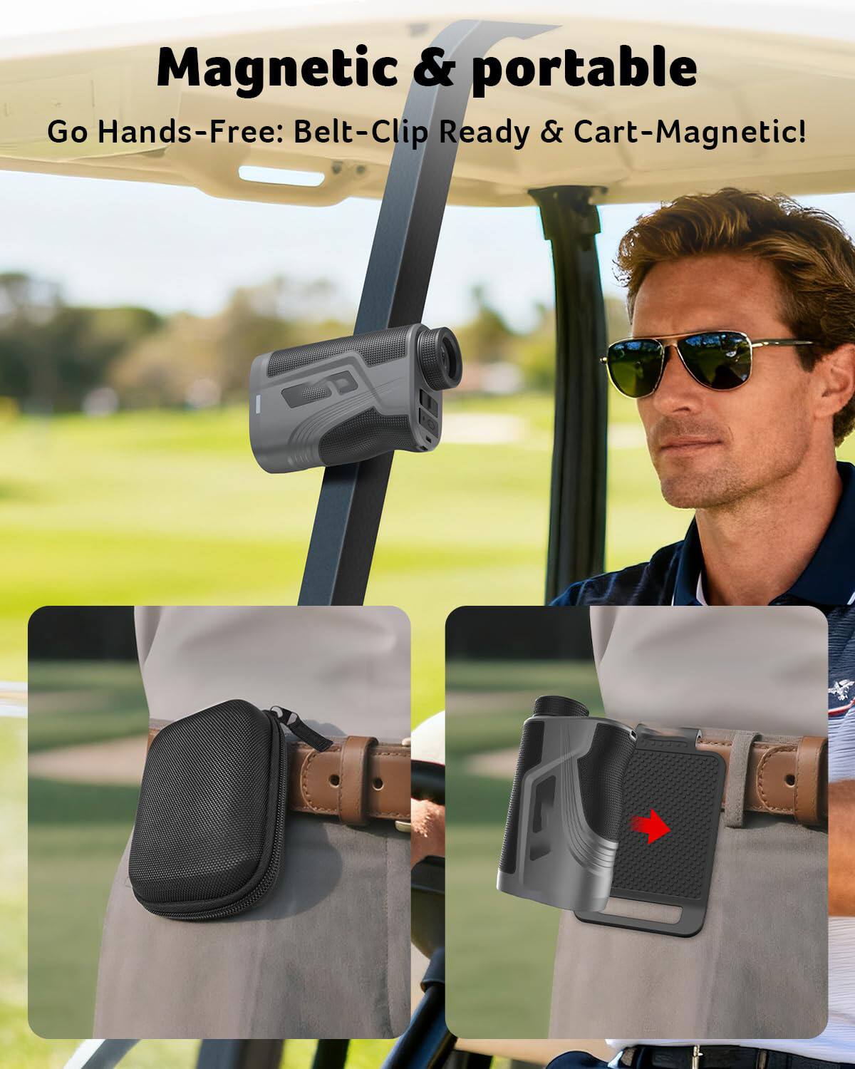 Magnetic & portable  
Go Hands-Free: Belt-Clip Ready & Cart-Magnetic!