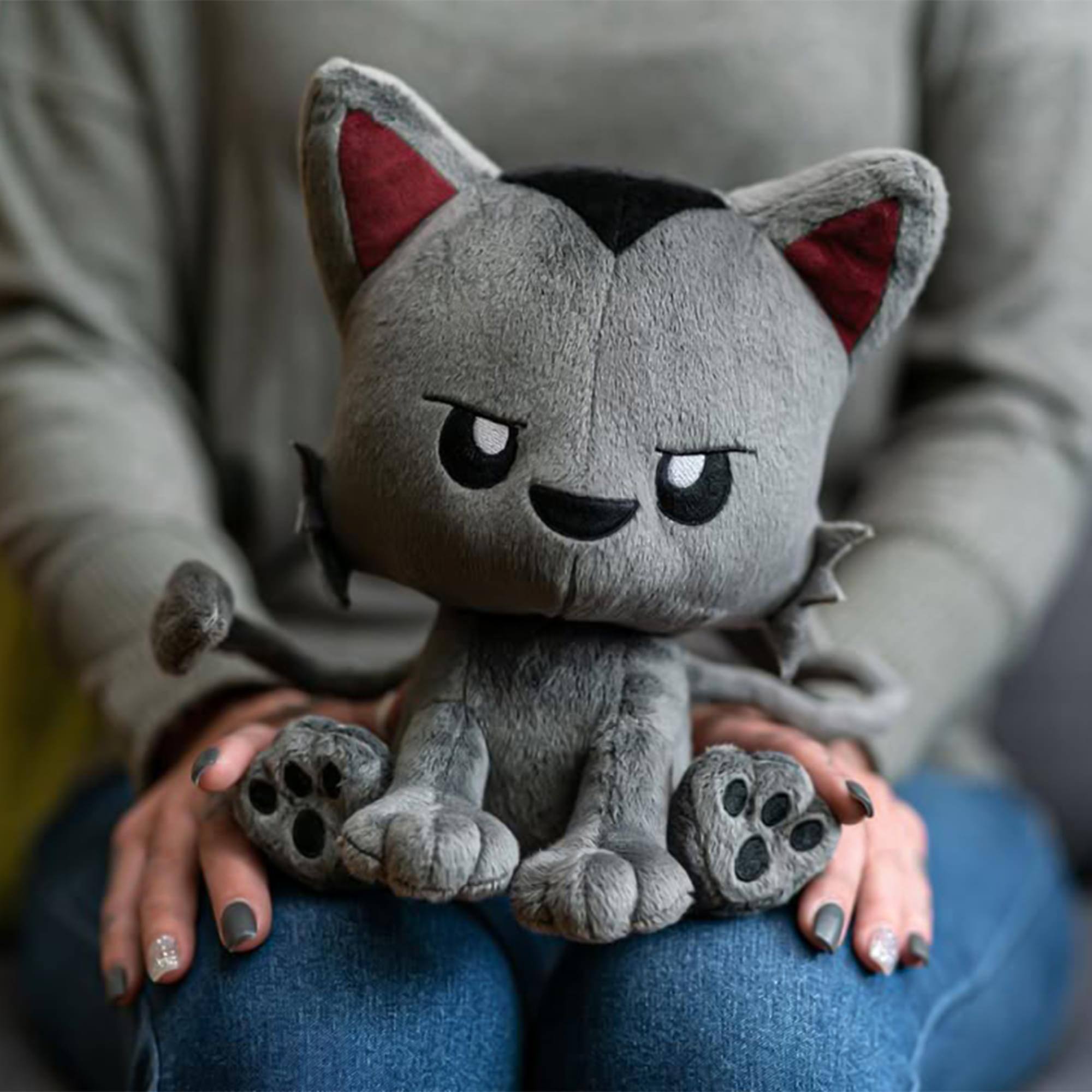 Alt View 10. Tentacle Kitty - Tentacle Kitty Campaign Critters Dungeon Coeurl Plush - Grey.