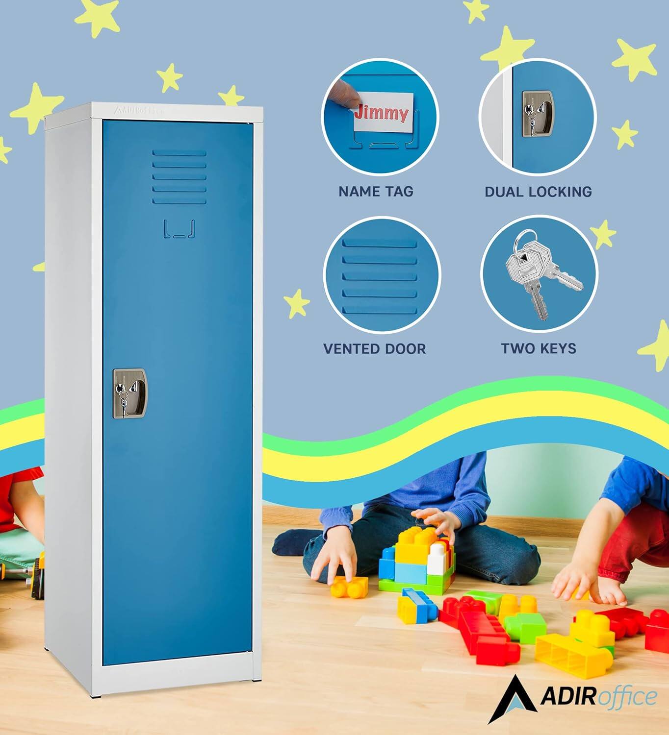 ANIE, Jimmy, NAME TAG, DUAL LOCKING, VENTED DOOR, TWO KEYS, ADIRoffice