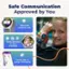 Safe Communication Approved by You:

* Approved contacts only: Texts, pictures & voice messages
* Family ring & group messaging