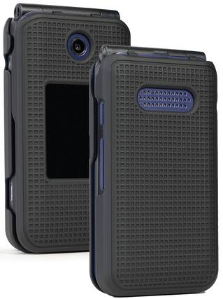 Front. Nakedcellphone - Hard Case for AT&T Cingular Flip 4, Cricket Debut Flip Phone - Black.
