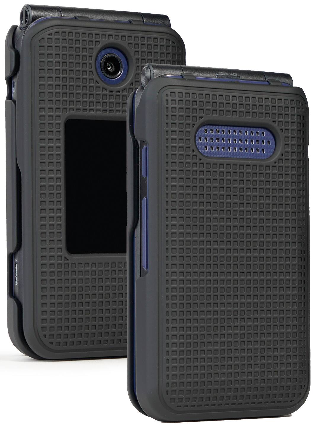 Front. Nakedcellphone - Hard Case for AT&T Cingular Flip 4, Cricket Debut Flip Phone - Black.