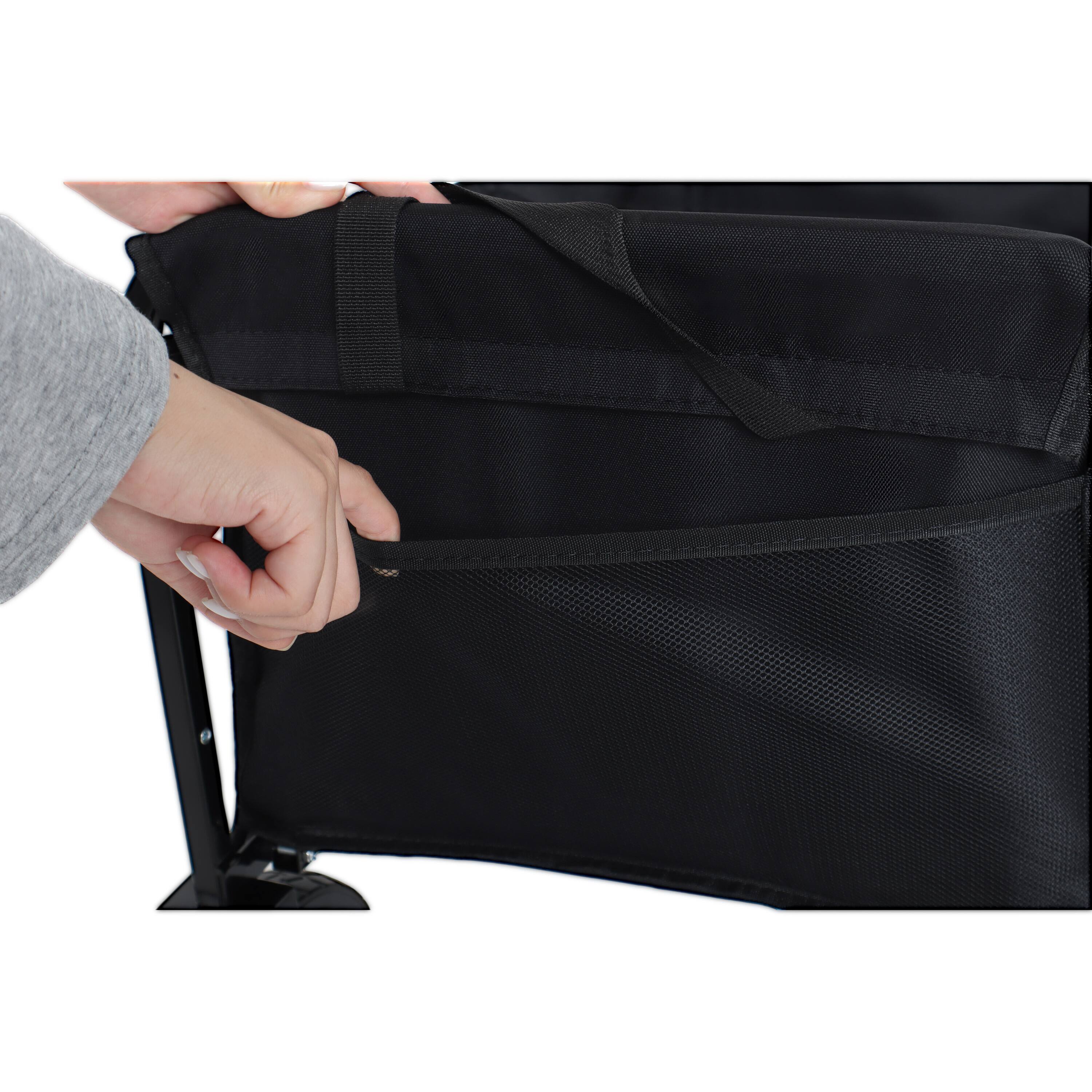 Alt View 5. Mondawe - Expandable Dual-Layer Wagon Utility Carts w/ 225LBS Capacity, 360° All-Terrain Wheels - Black.