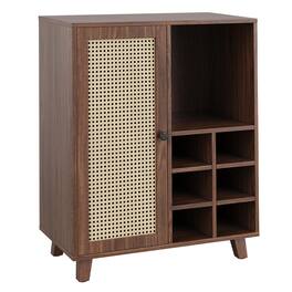 Boyel Living - Sideboard Cabinet with Storage 34 Inch Wine Bar Cabinet with Wine Racks Buffet Cabinets - Walnut