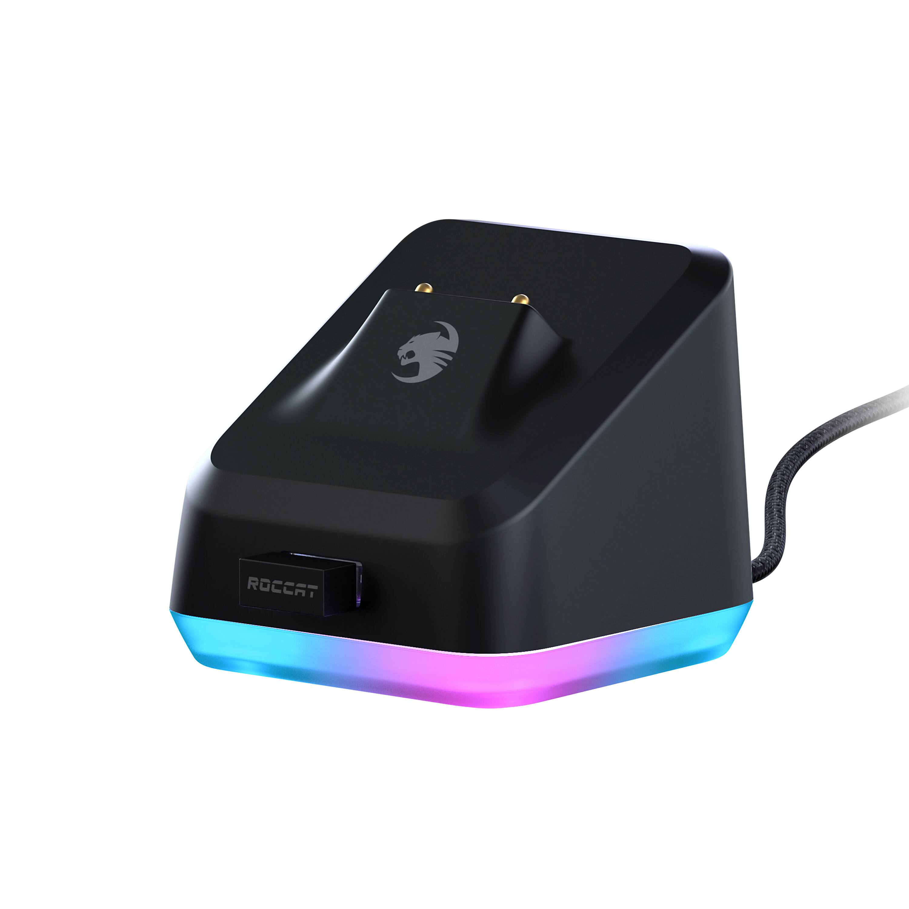 Alt View 14. ROCCAT - Kone XP Air Wireless Optical Gaming Mouse with Charging Dock and AIMO RGB Lighting - Black.