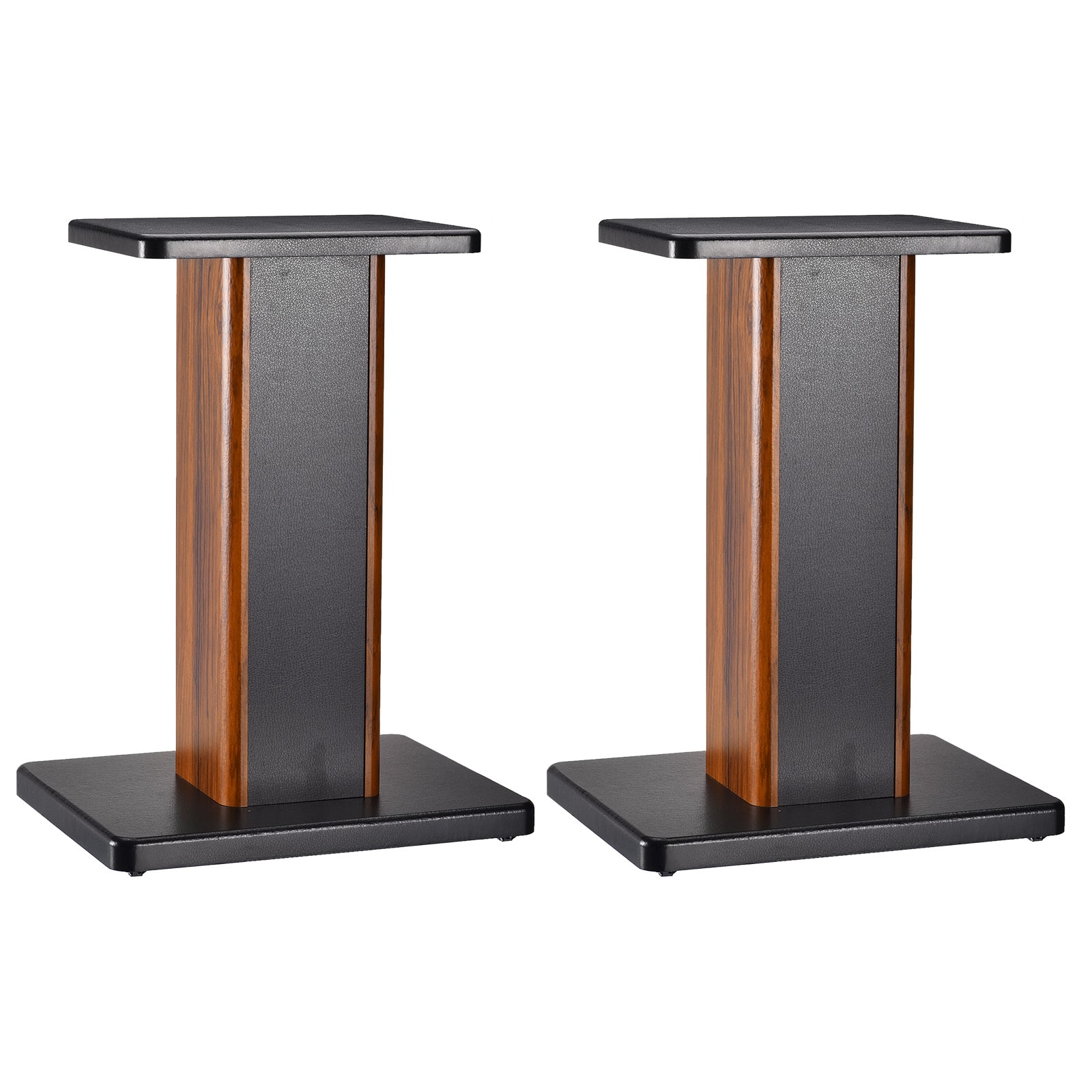 Unique Bargains - 2pcs Speaker Stands with Hollow Bases, Provides Stable Tilted Support for Enhanced Bookshelf Speaker Sound - Wood