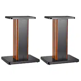 Unique Bargains - 2pcs Speaker Stands with Hollow Bases, Provides Stable Tilted Support for Enhanced Bookshelf Speaker Sound - Wood