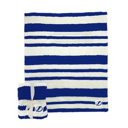 Logo Brands - Tampa Bay Lightning 50" x 60" Cable-Knit Throw Blanket - Multicolor