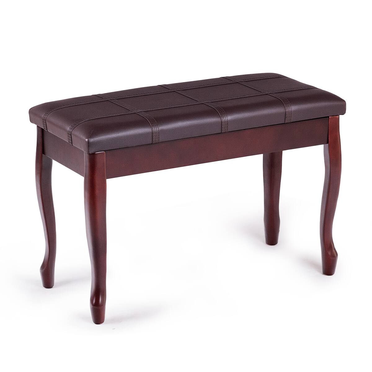 Alt View 9. Costway - Costway Solid Wood Piano Bench PU Leather Keyboard Seat Storage - Brown.