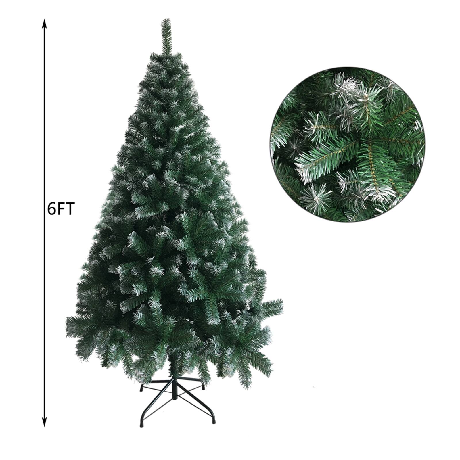 Left. VAVSEA - 6 ft White & Green Artificial Christmas Tree, 650 Tips Unlit Xmas Tree with Iron Stand for Indoor Holiday Decor - Green.