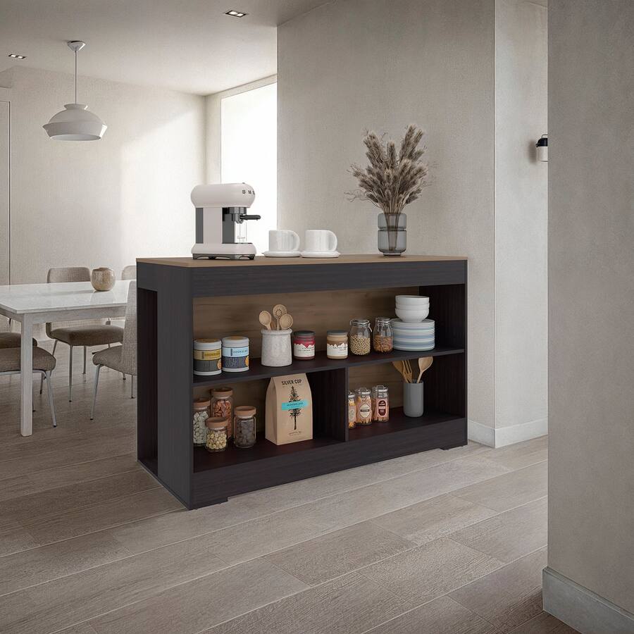 Rectangular Cooking Pot Design Loheer Kitchen Island Open Storage Rectangular Prep Station Wenge ...